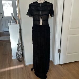 Elegant Black Two-Piece Evening Set